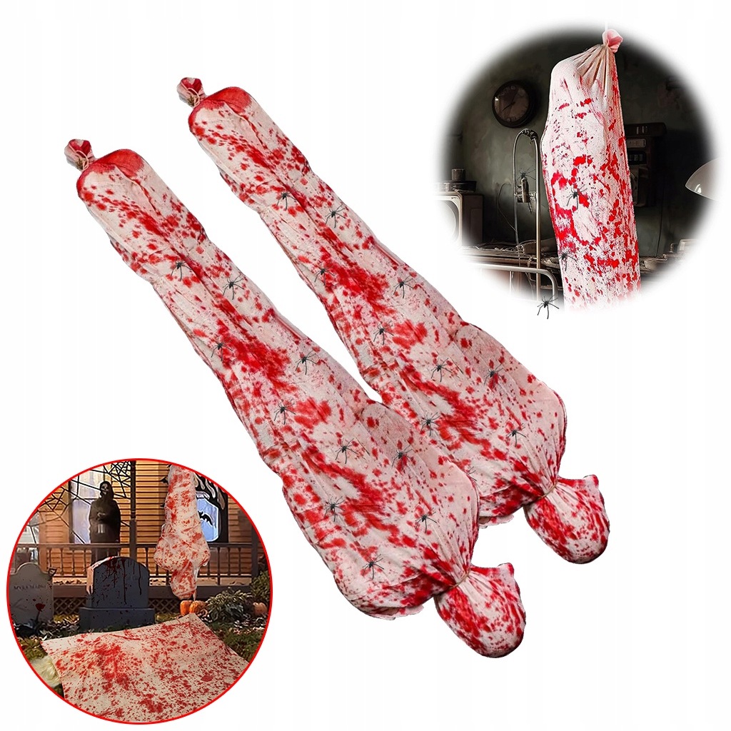 Halloween Dekorace 2 Umělé Mrtvola S Pavučinou Rekvizity Horor Zahrada