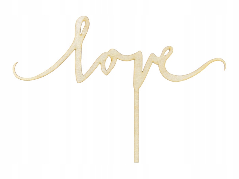 

Topper na tort Love drewniany, 16 cm