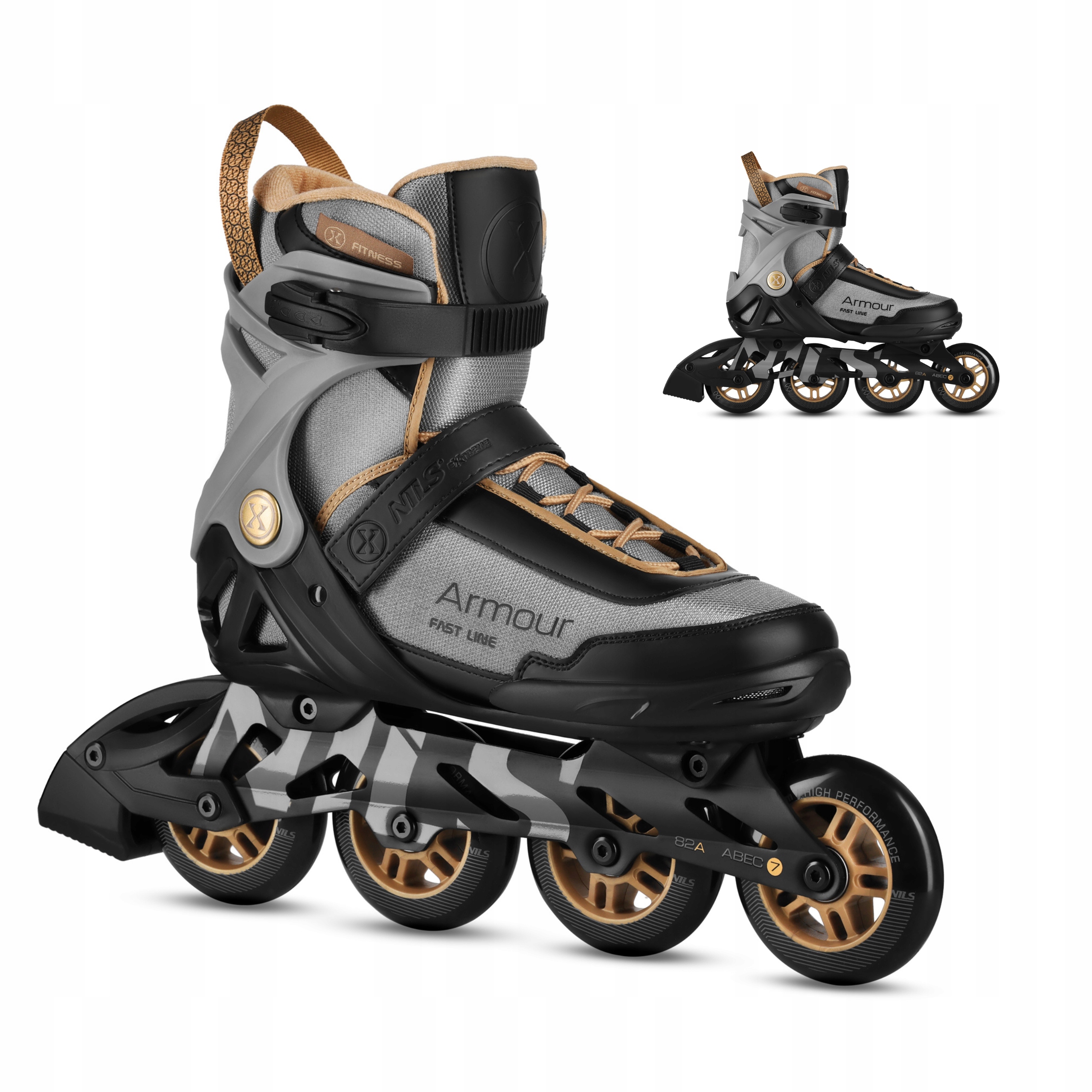 Brusle 2v1 84 mm, ventilované, šedý kaučuk 82A 40 Nils Extreme