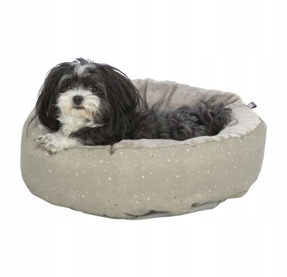 Levně Trixie Vánoční pelíšek pelíšek pro psy Luciano šedobéžový 50 cm