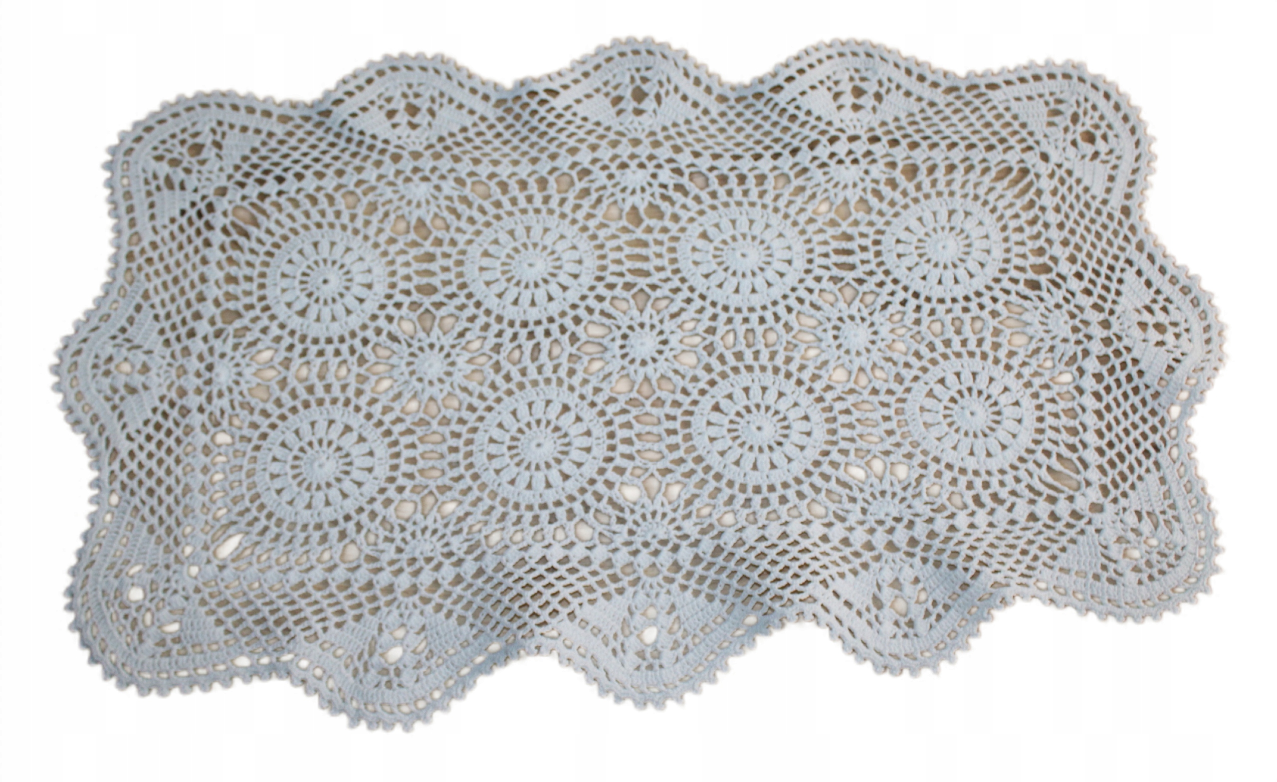 Háčkovaný Serveta 62x37 cm bílá, obdélníkový ubrousek, ruční práce, ruční výroba