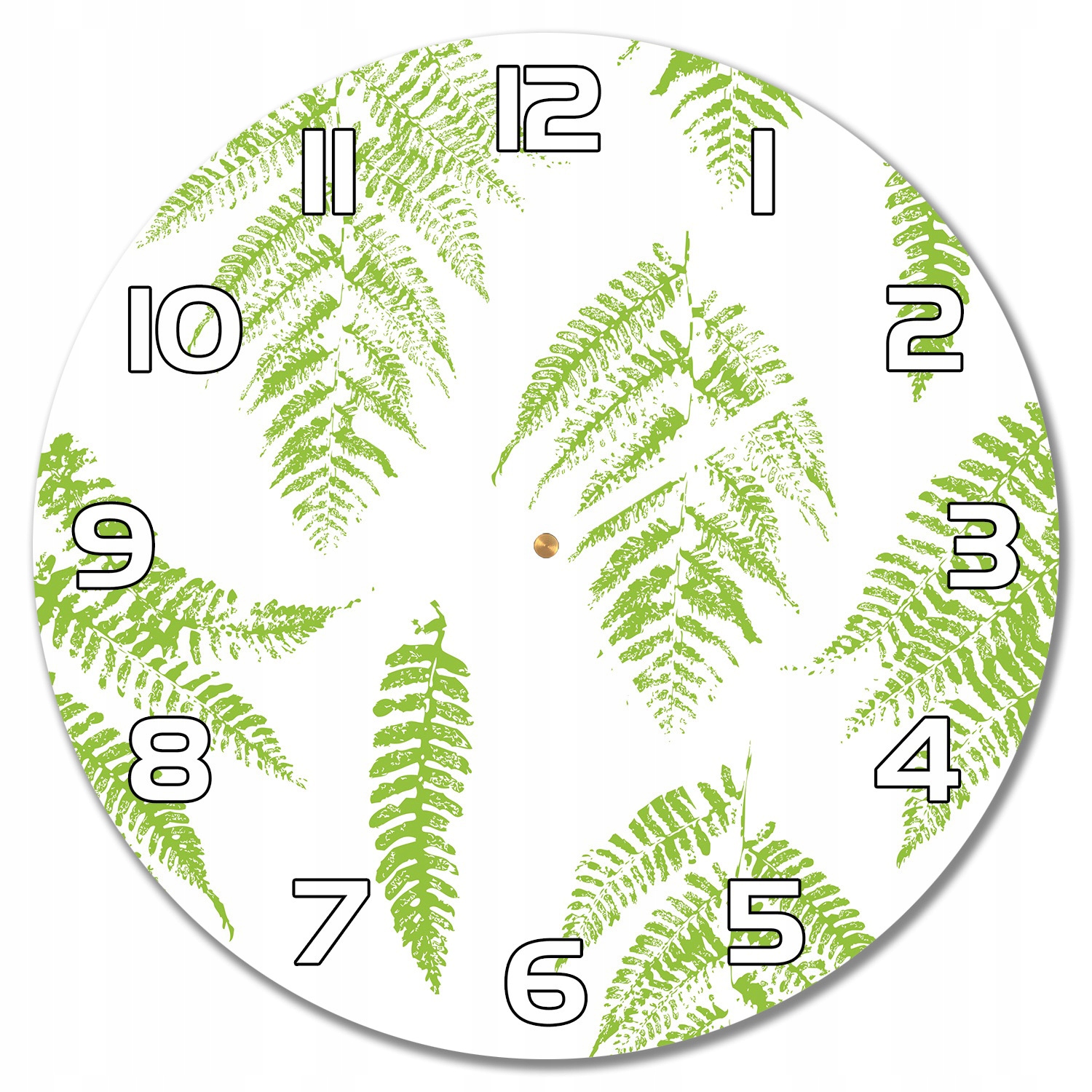 

Nowoczesny wiszący zegar Odciski paproci f30 cm