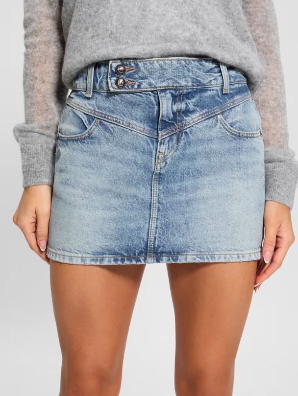 Guess Džínová Mini Sukně S Logem (27)