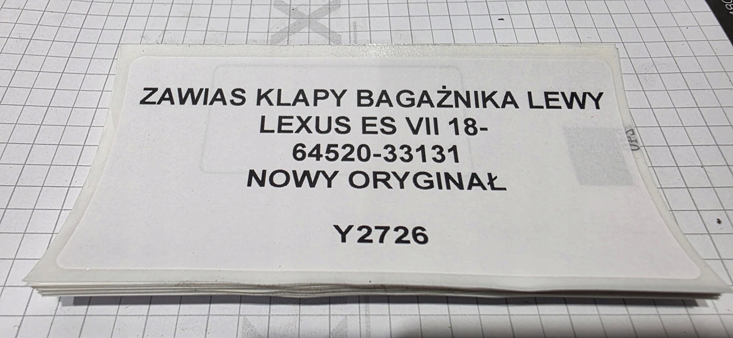hinge bonnet boot left LEXUS ES VII 18- new original 64520-33131