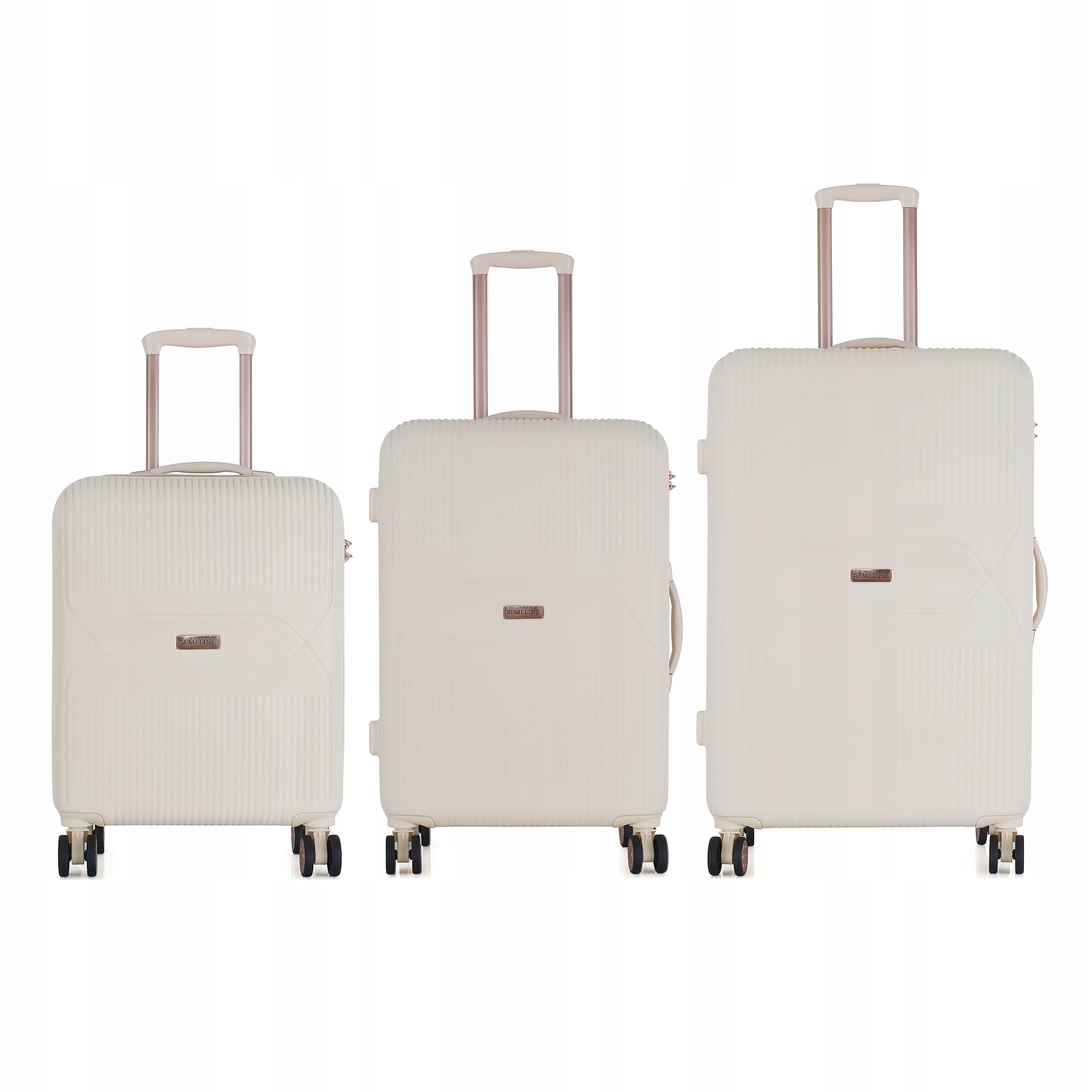 Sada tvrdých kufrů Abs 3v1 Semi Line T5786-0 ecru