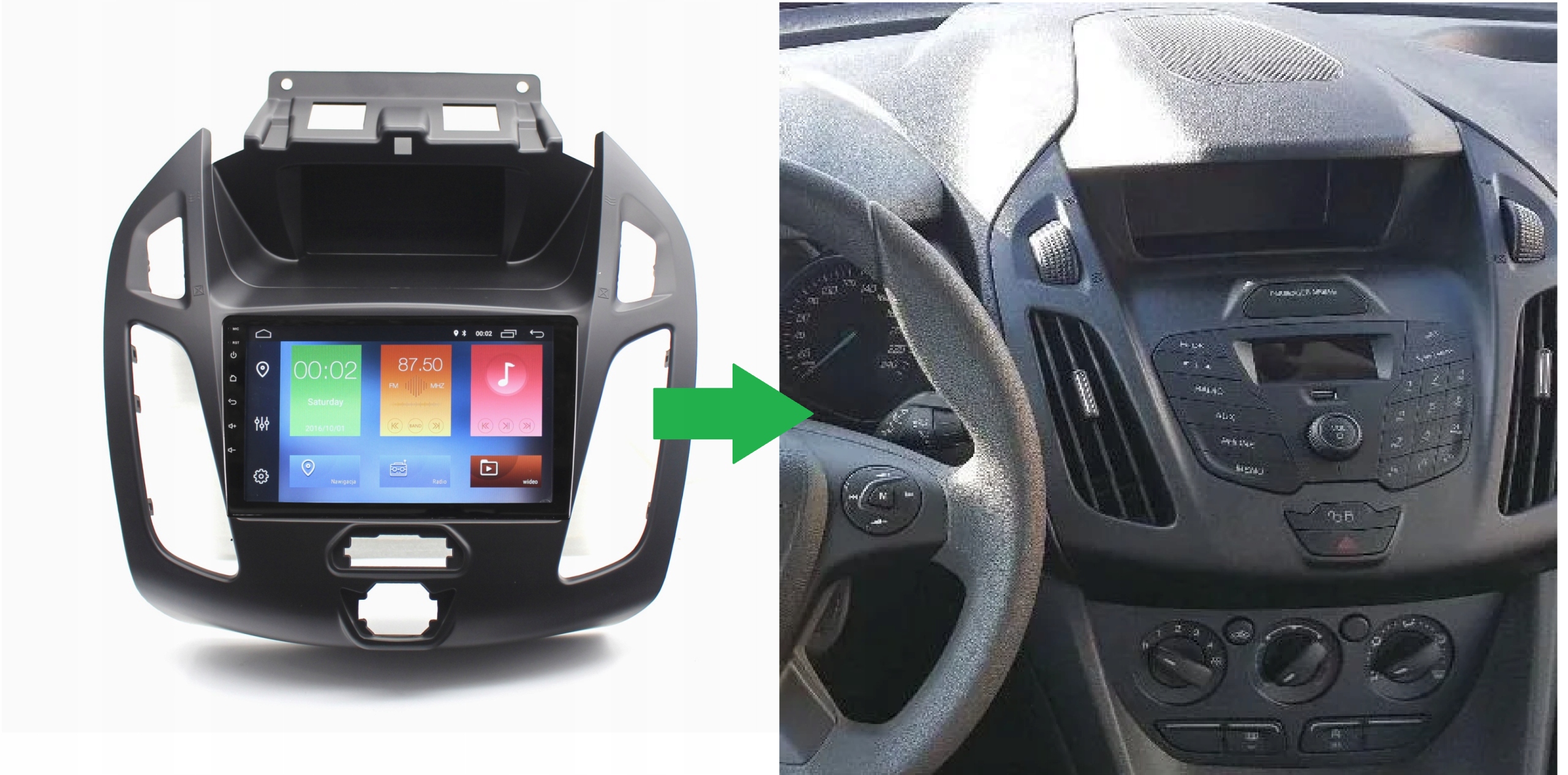 RADIO NAWIGACJA GPS FORD TOURNEO CONNECT CUSTOM 2014-2019 ANDROID Model FR7 8/256 RDS1 FR 043S KFO2 5