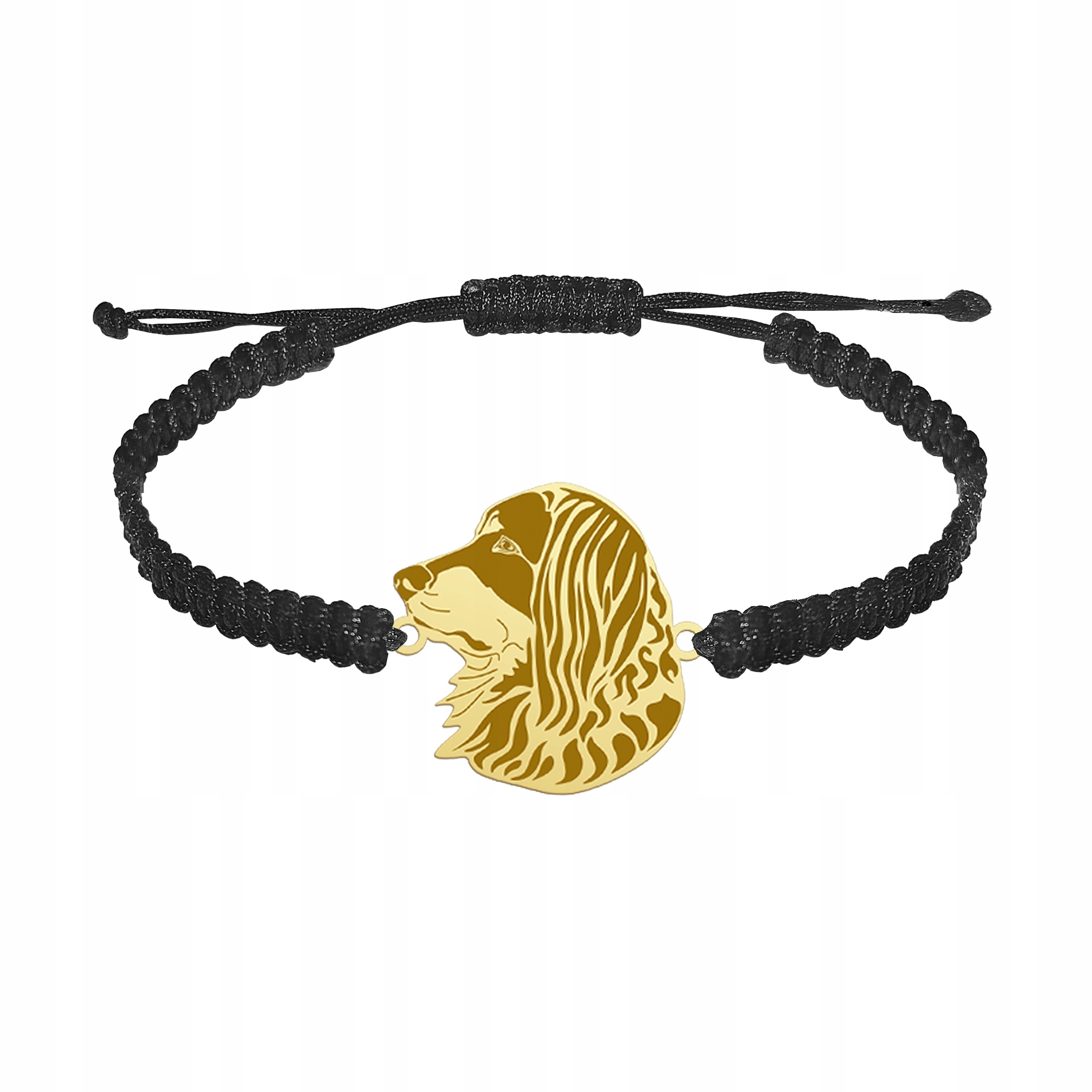 Zlatý náramek se psem Hovawart 925 Šperky Makramé Dedikace Gravírování