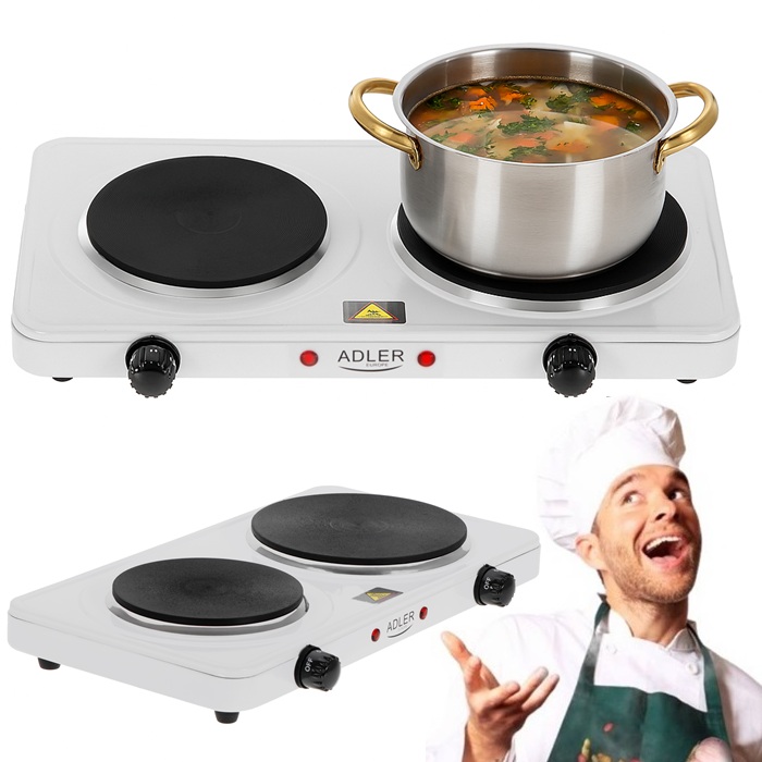 Kuchenka Elektryczna Dwupalnikowa Przenośna Turystyczna 2500W AD6520