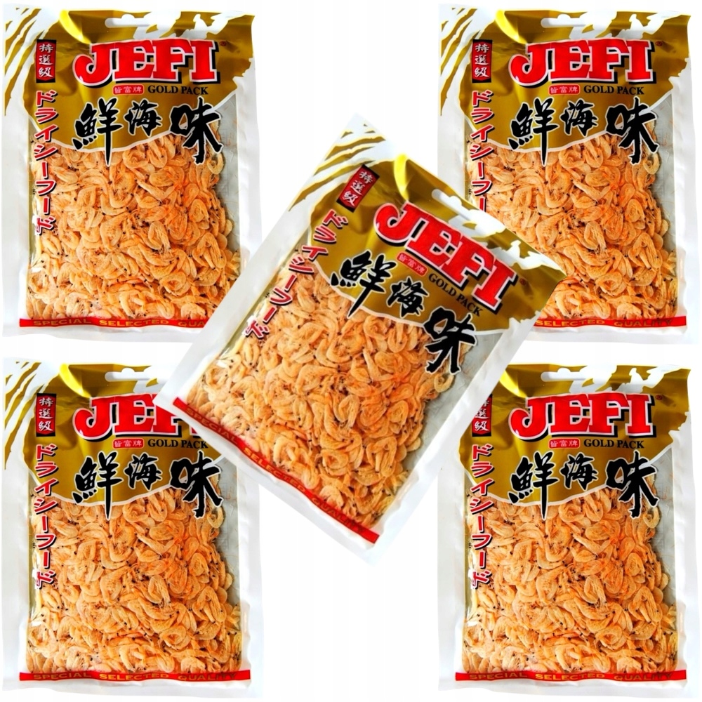 5 x Mini Suszone Krewetki Mała Krewetka Do Pad Thai Shrimp Baby 100g Jefi