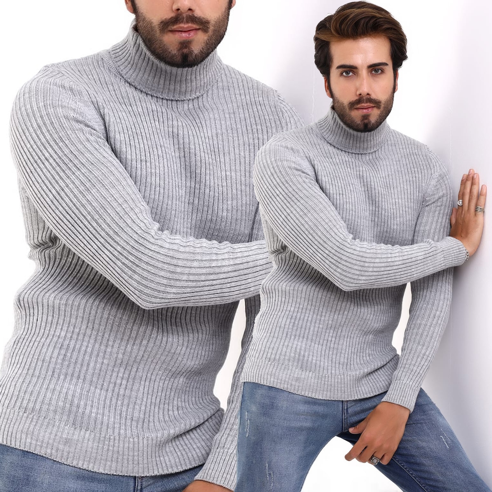 Pánský svetr Rolák Slim fit Athletic Elastický žebrovaný