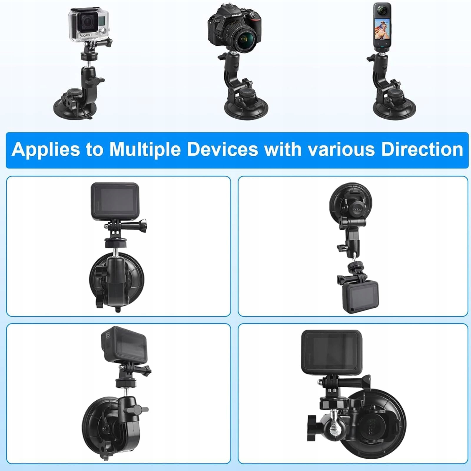 Uchwyt Samochodowy Przyssawka Do Kamer Dash Cam GPS Telefon SHIPEEKIN — miniatura 2