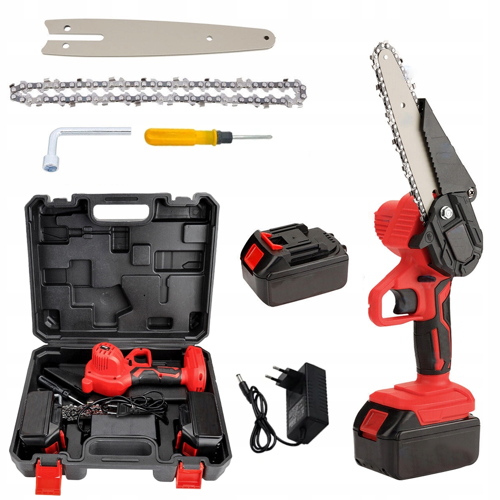 řetězová pila akumulátorová pila 6 palců pro stříhání větví +2 aku