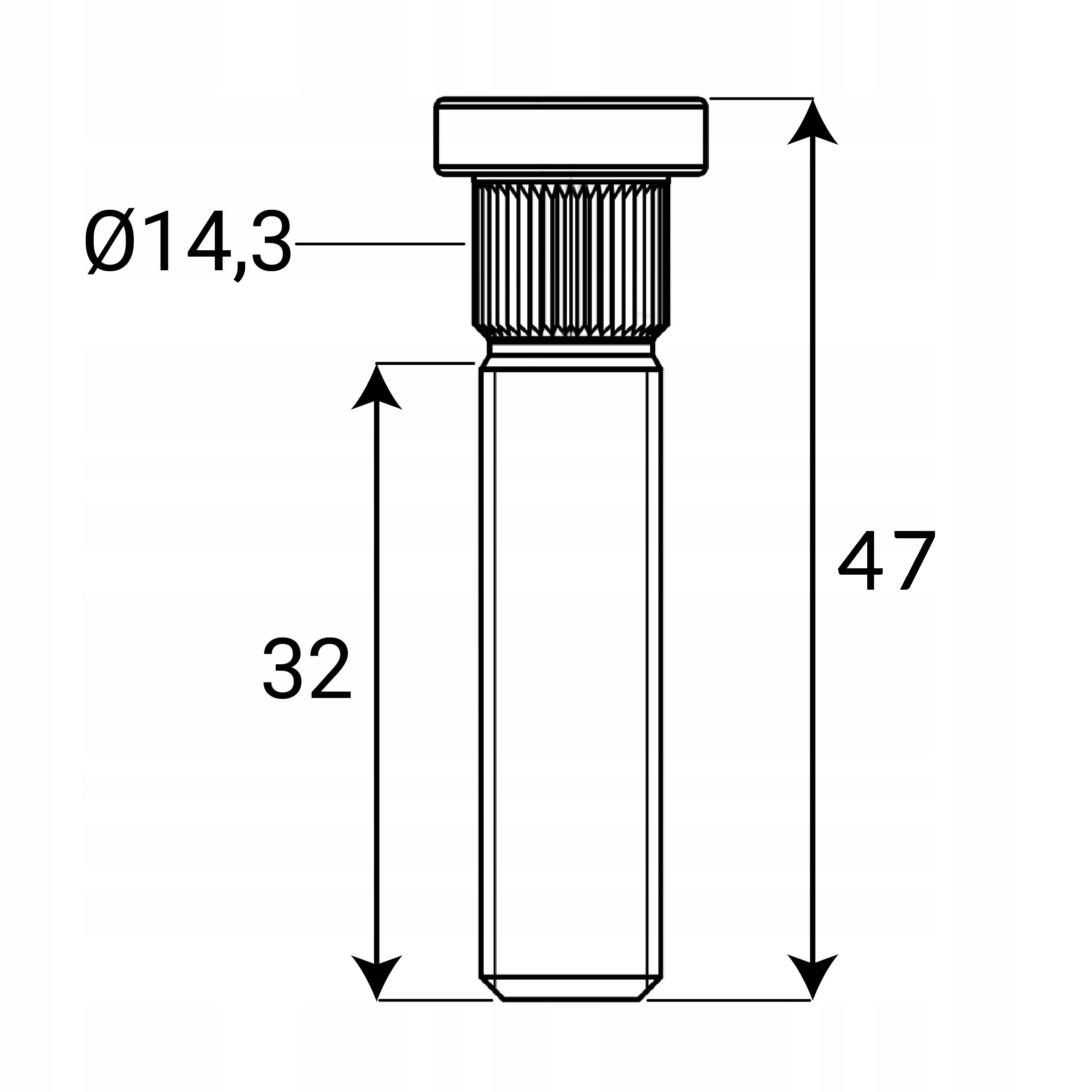 SZPILKA PIASTY KOŁA RADEŁKOWANA WBIJANA M12X1,5 FI14,3MM O DŁUGOŚĆI 32MM Producent Carbonado