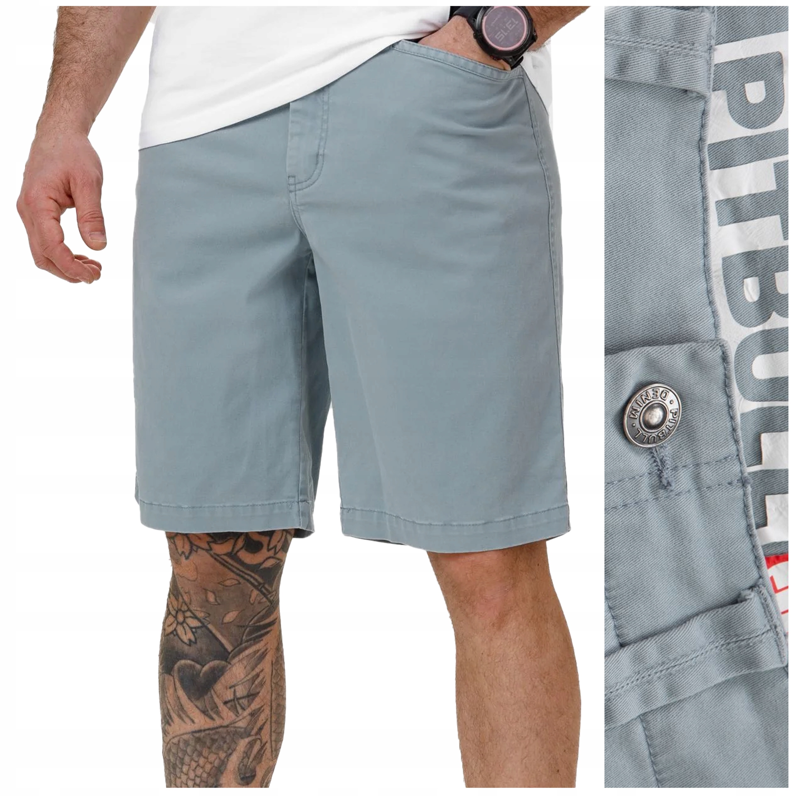 Pánské šortky Pit Bull Chino "graves" vel. 3XL modrá barva