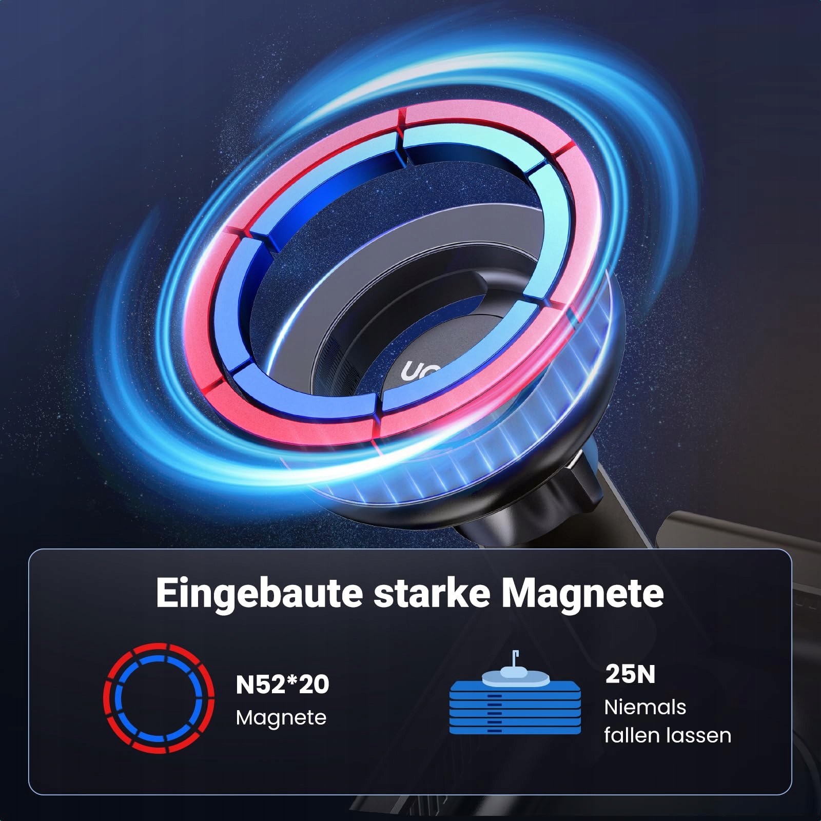 UGREEN Magnetyczny Uchwyt Samochodowy Do Tesli Model 3 Y iPhone MagSafe — miniatura 3