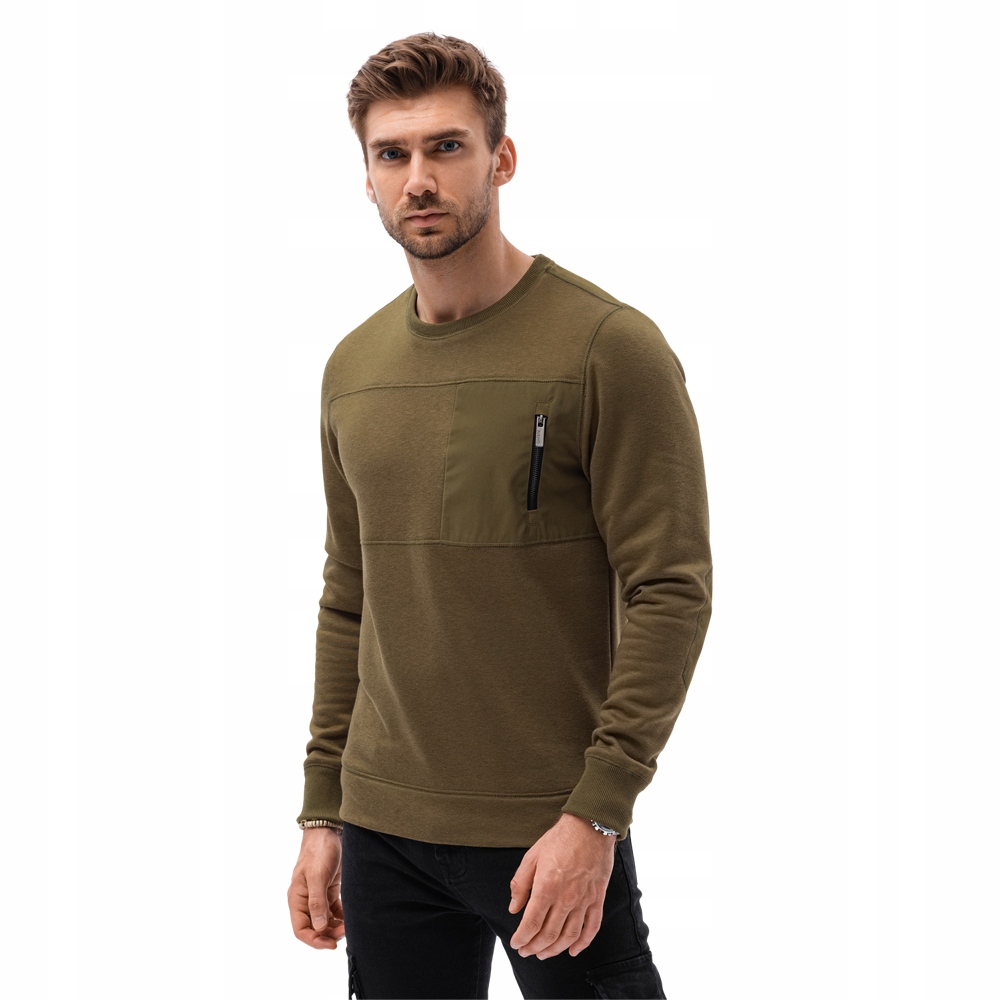 

Bluza męska bez kaptura B1355 ciemnooliwkowa L