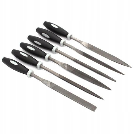 Pilniki iglaki kluczykowe z rączką 5x180mm 6szt