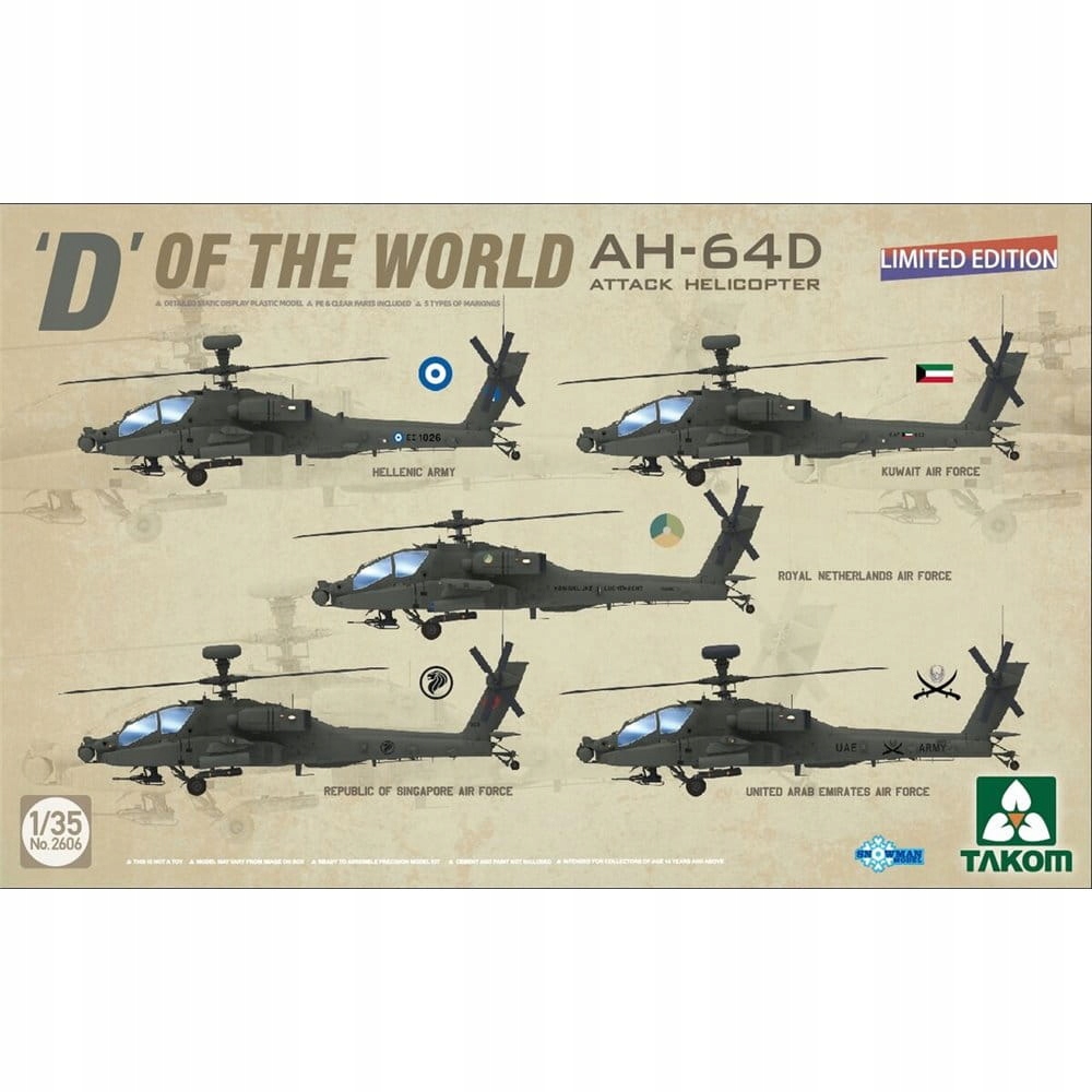 AH-64D Apache Longbow D of the World 1:35 Takom 2606