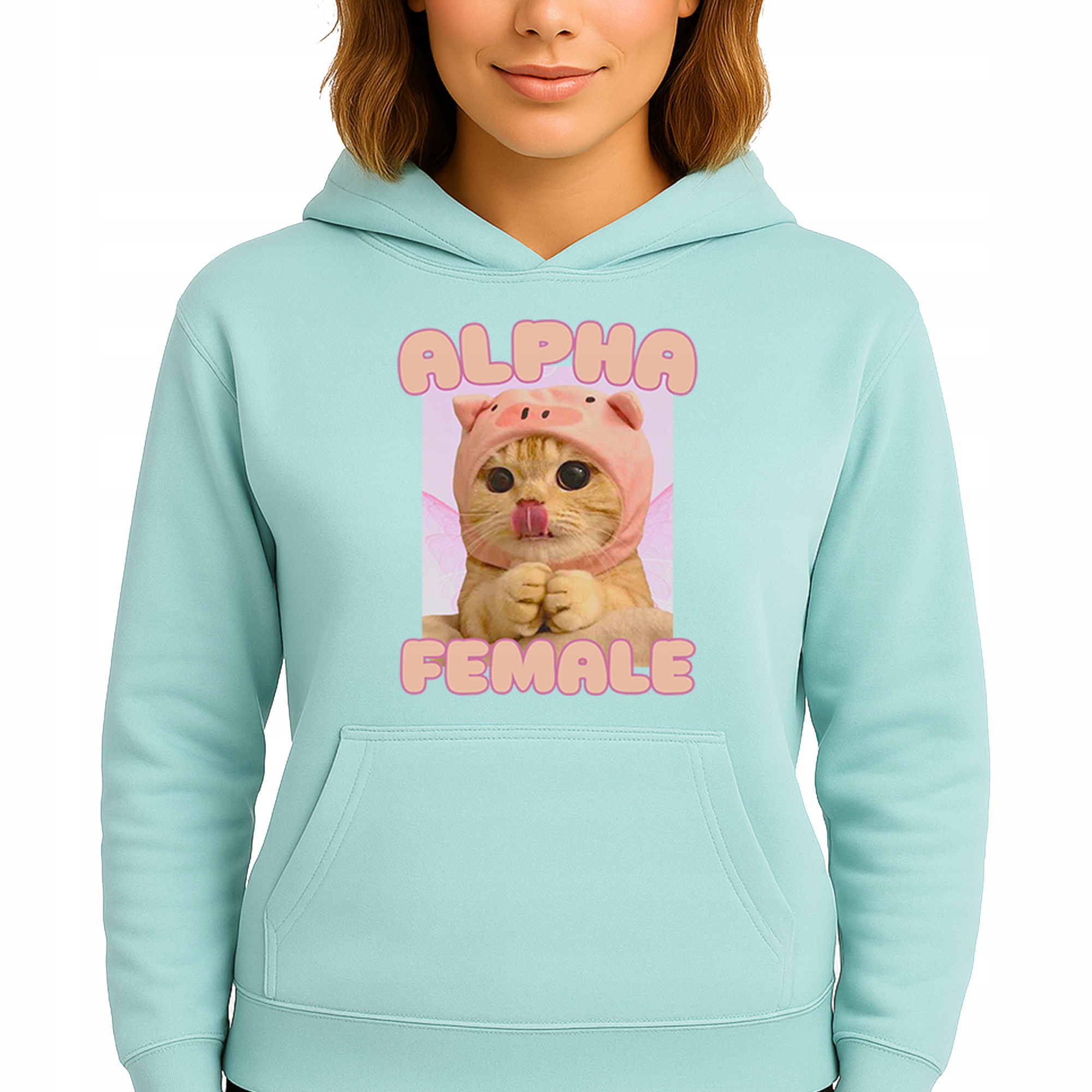 Mikina Mátová Hoodie S Kapucí Bavlněná Módní Alpha Female M