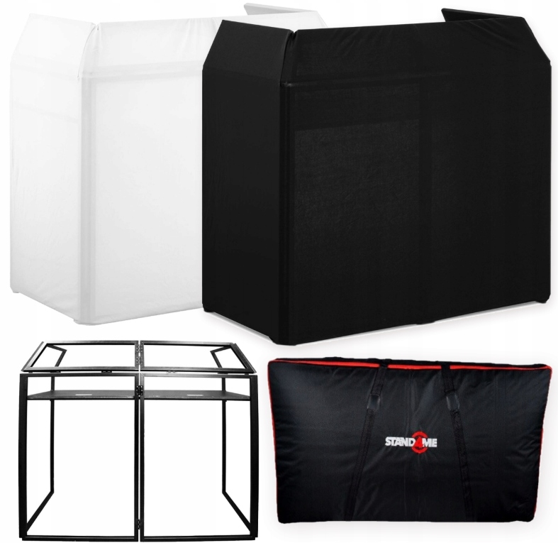Parawan Dj XL Mkii Stół Ekran Screen Zastawka Stoisko Dj 140CM Biały Czarny