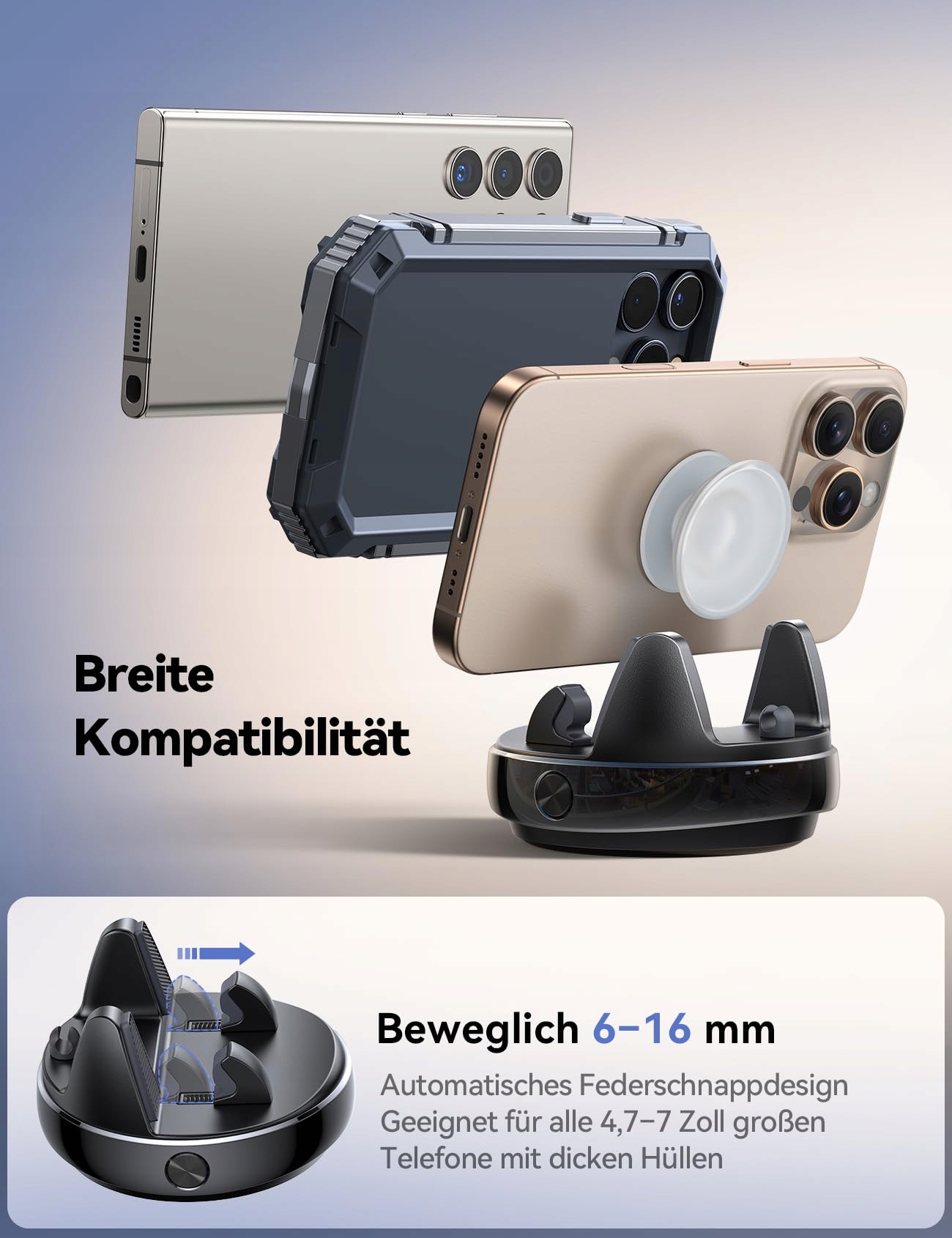 JOYROOM Uchwyt Samochodowy Na Deske Rozdzielcza Antypoślizgowy Do Telefonów — miniatura 3