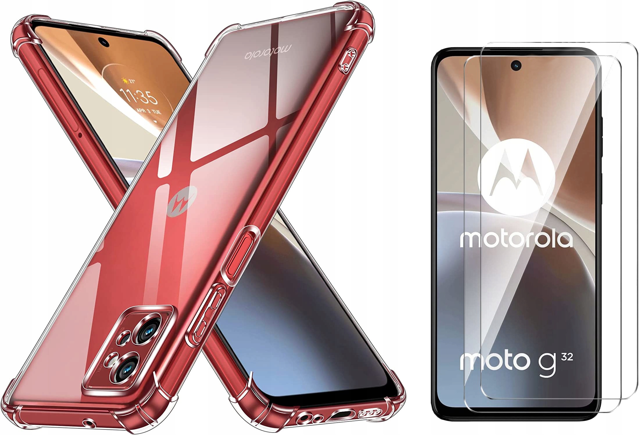 

Etui A-shock Clear do Motorola Moto G32 2x Szkło