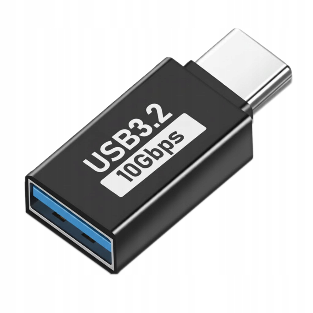 Czarny Adapter Złączka Przejściówka Z Kabla Z Usb A Na Usb-c 3.2 10 Gbps