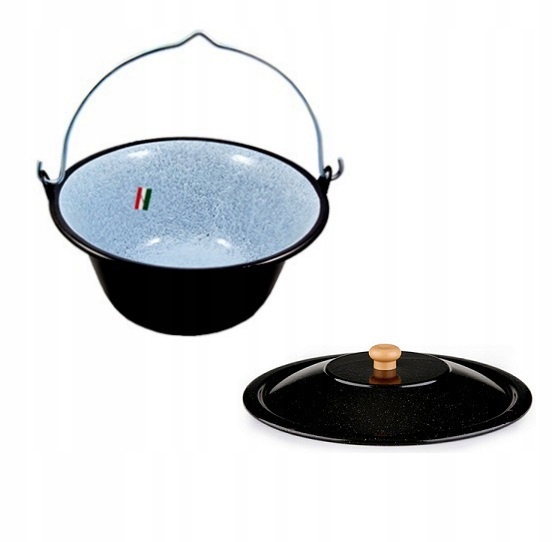 Kociołek Węgierski Emaliowany 10L Pokrywka