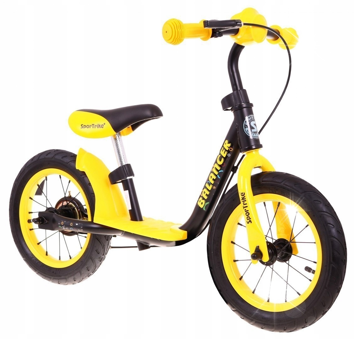 Rowerek biegowy SporTrike dla dzieci Żółty Pierwszy rowerek do Nauki jazdy