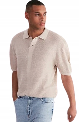 Trendyol Béžové Pánské Tričko S Límečkem A Krátkým Rukávem XL 5AA