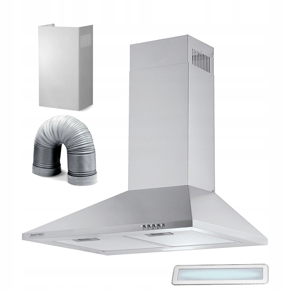 Okap Kuchenny Kominkowy Przyścienny do Zabudowy Srebrny MPM-60-OK-25