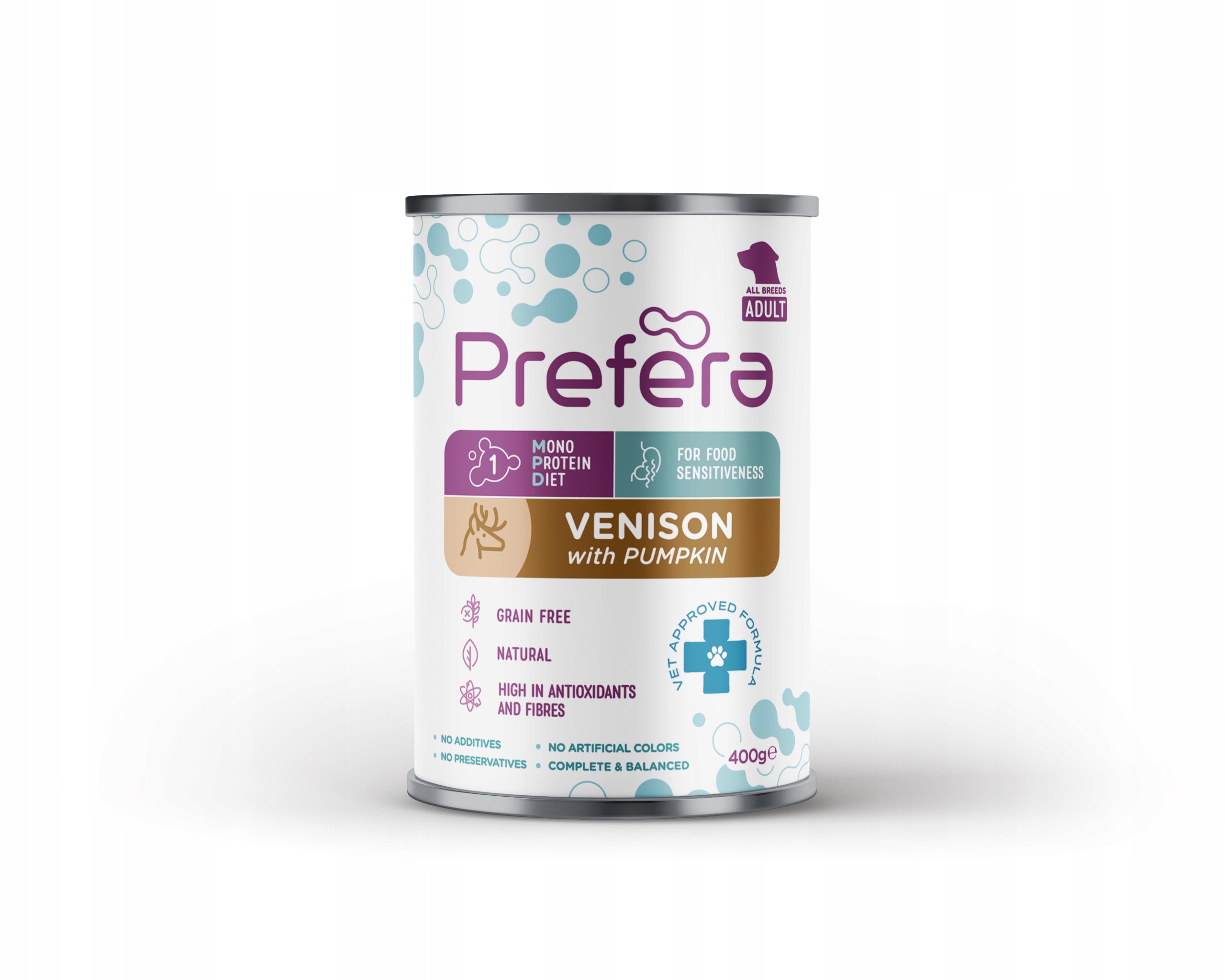 Levně Prefera Monoproteinové krmivo pro psy Vet Approved jelen s dýní 400 g