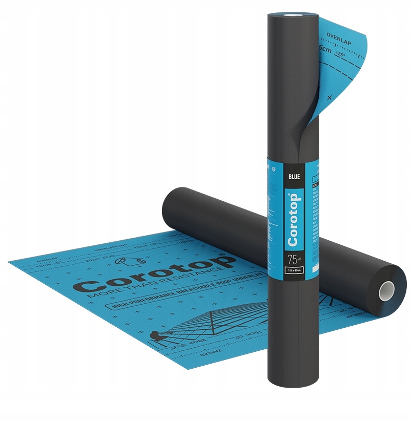 Strešná Membrána Izolačná Fólia Na Strechu Corotop Blue 140g 1,5x50m 75m²