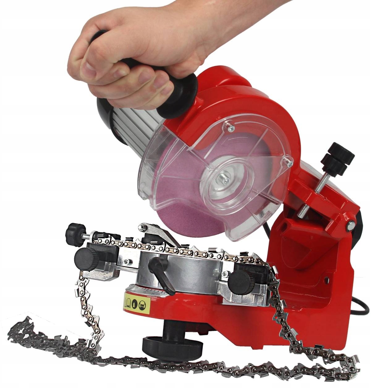 ELEKTRYCZNA OSTRZAŁKA ŁAŃCUCHA PIŁ 3 TARCZE 145mm Liczba obrotów 0 obr./min