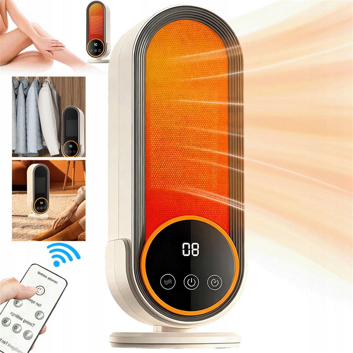 Elektrický Ohřívač S Led Displejem 1200 W, Časovač 30-90 Min