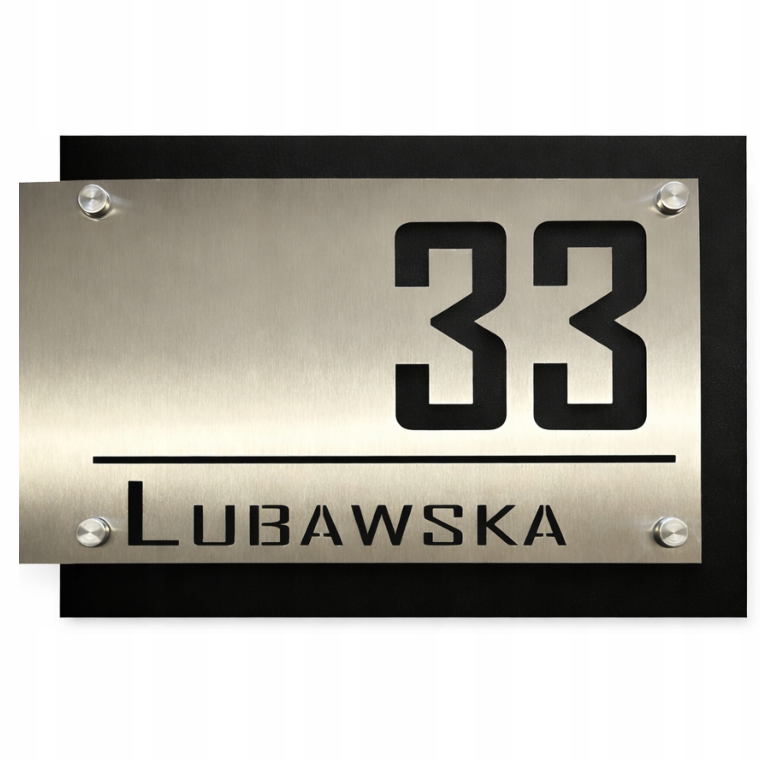 Nerezové číslo domu, adresní štítek Nerezová Ocel, černá 20x30 cm