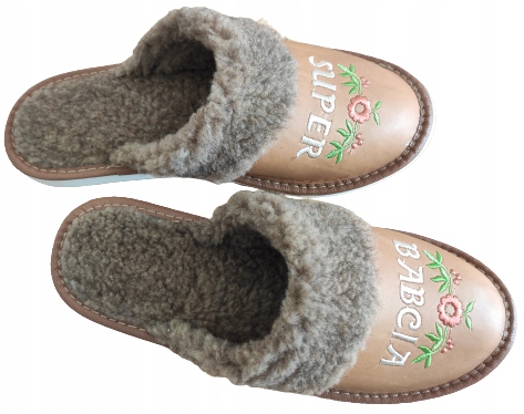 Pantofle Kapcie Futerko na Prezent dla Babci Rozmiar 42