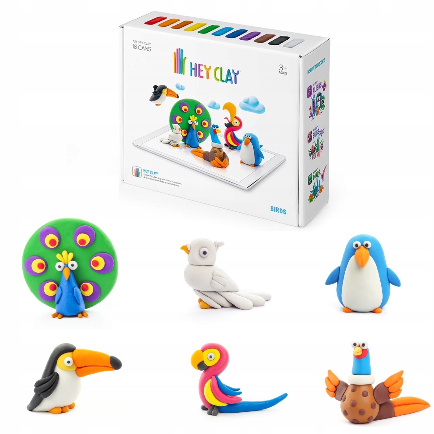 

Hey Clay Masa Plastyczna Zestaw Ptaki ciastolina