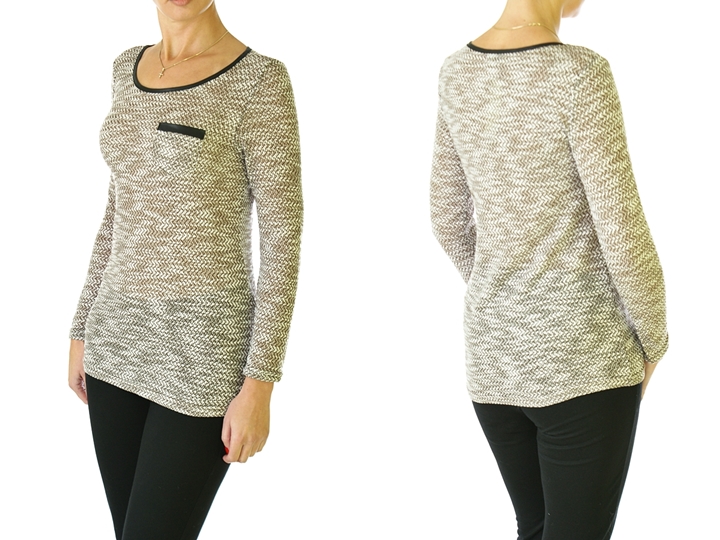 

Bawełniana delikatna luźna bluzka sweter 1073#