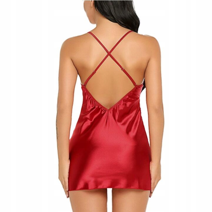 KOSZULKA EROTYCZNA SATYNOWA NOCNA CZERWONA Marka Inna marka
