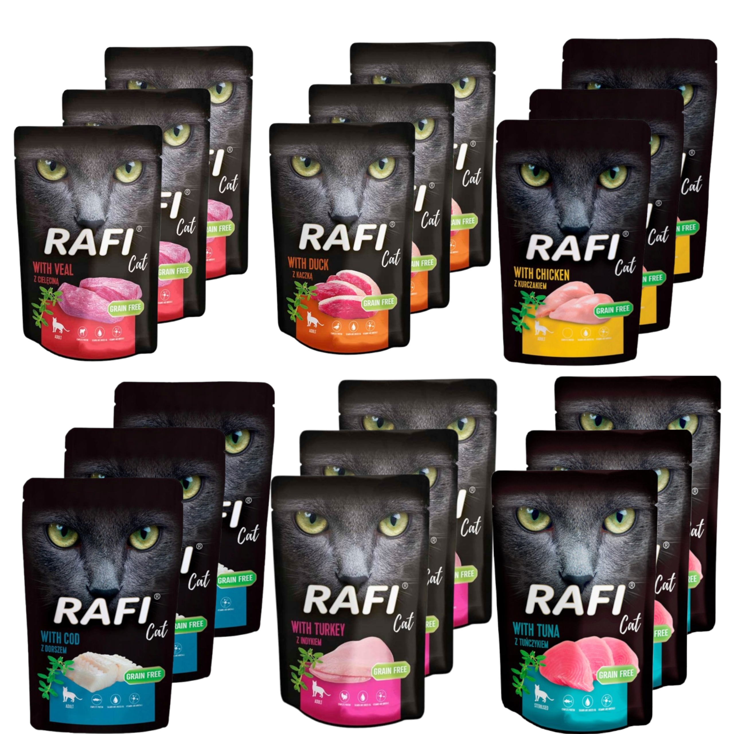 Rafi karma mokra dla kota mix smaków 60x100g