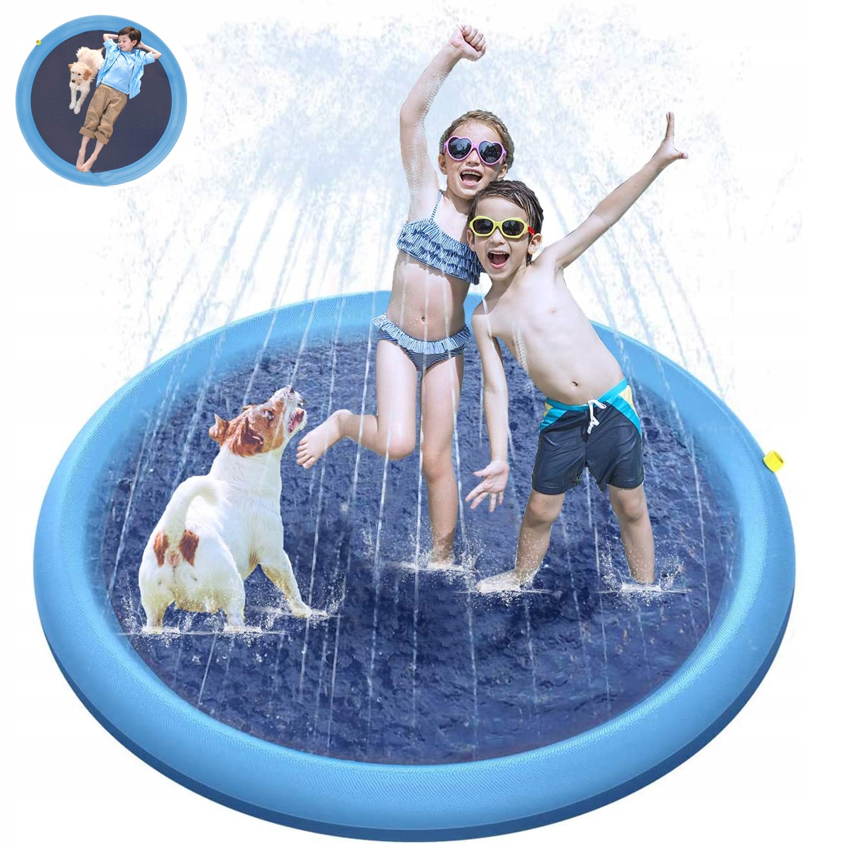 Bazén Pro Psy A Zvířata, Skládací Zahradní Podložka Proti Stříkající Vodě Na Léto, Horko