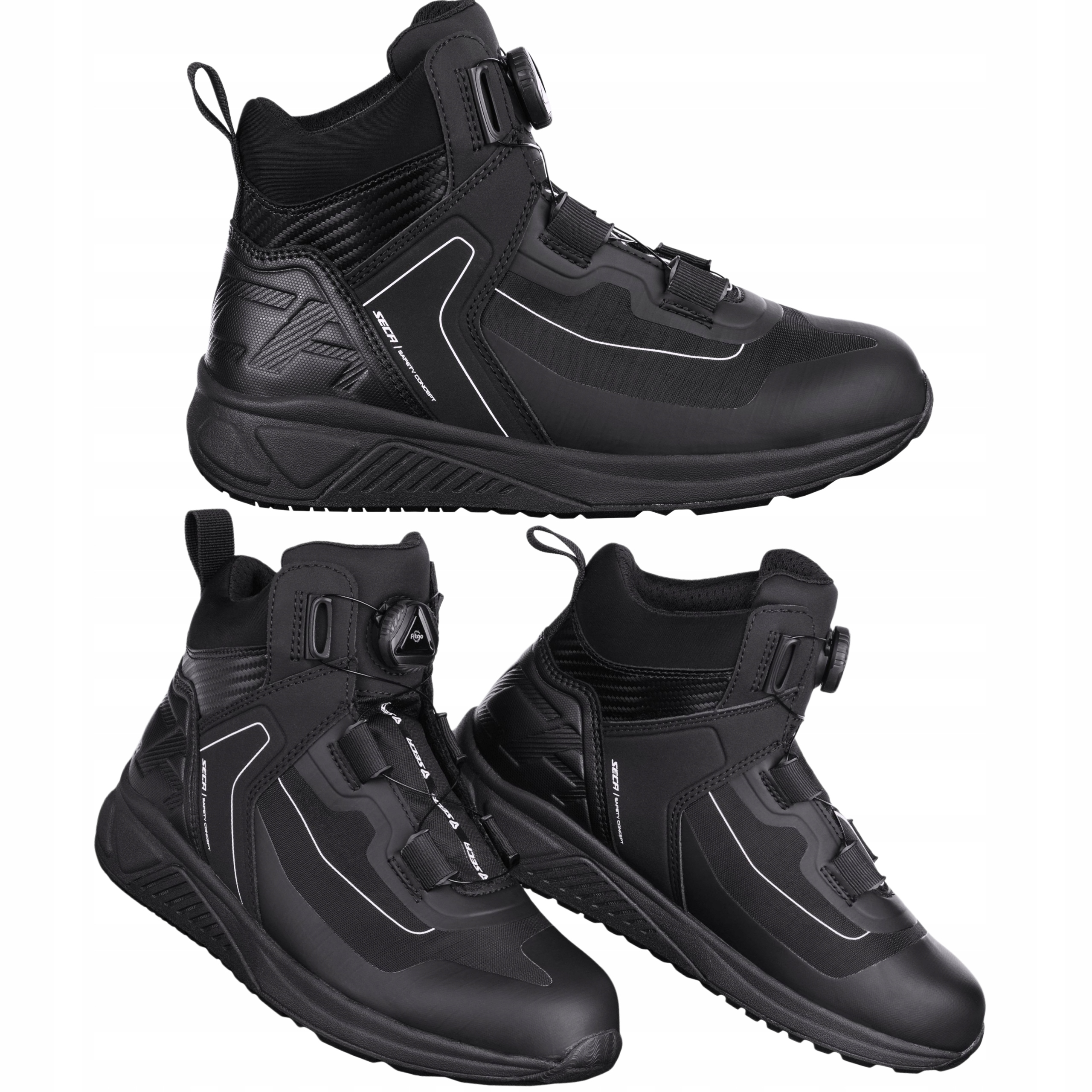 Seca Drift Black Veľkosť 44 Krátke motocyklové topánky Systém Fitgo Pánske
