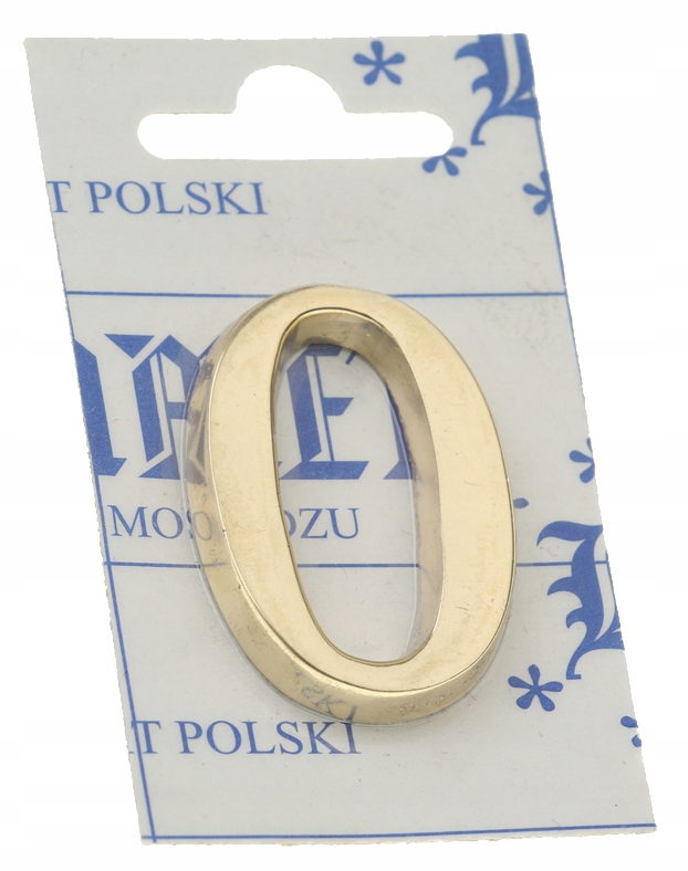 

Mosiężna Cyfra 0 Numer Na Drzwi Samoprzylepna 5 cm
