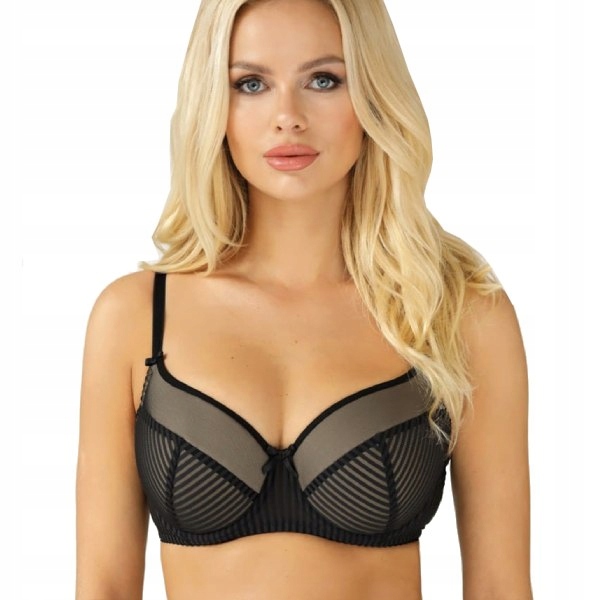 

Usztywniany czarno-beżowy biustonosz Unikat Zyta