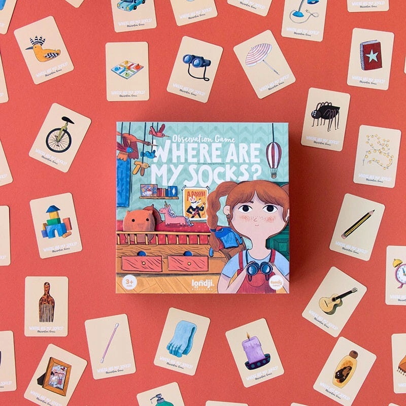 Londji gra obserwacyjna Where are my socks? gdzie są skarpetki, od 3 lat