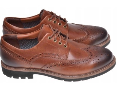 Clarks Pánské Kožené Polobotky Hnědé, Velikost 43