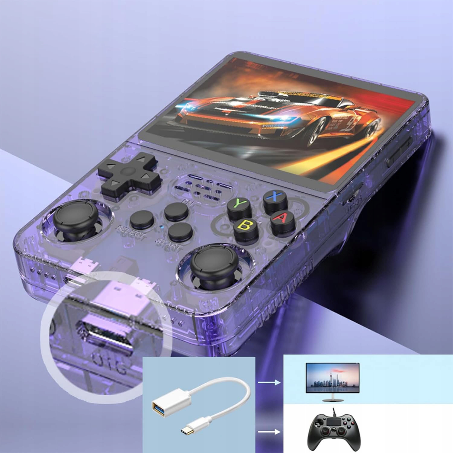 KONSOLA PRZENOŚNA R36S DO GIER RETRO 21000 GIER 128G+32G 3.5'' IPS LINUX Producent Bedee