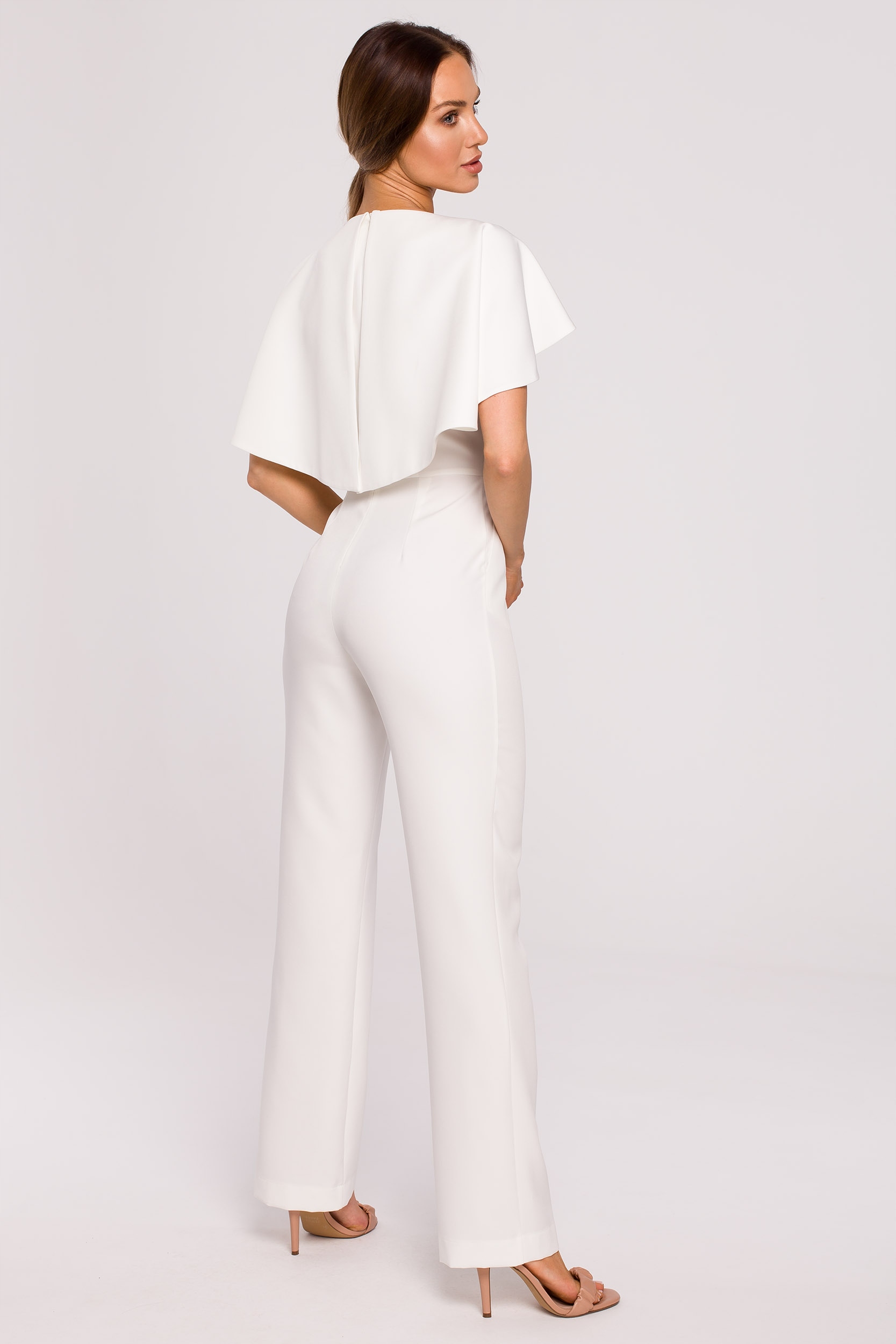 ELEGANCKI DAMSKI KOMBINEZON KOBIECY DOPASOWANY PIĘKNY FASON ECRU 38 M Rodzaj elegancki