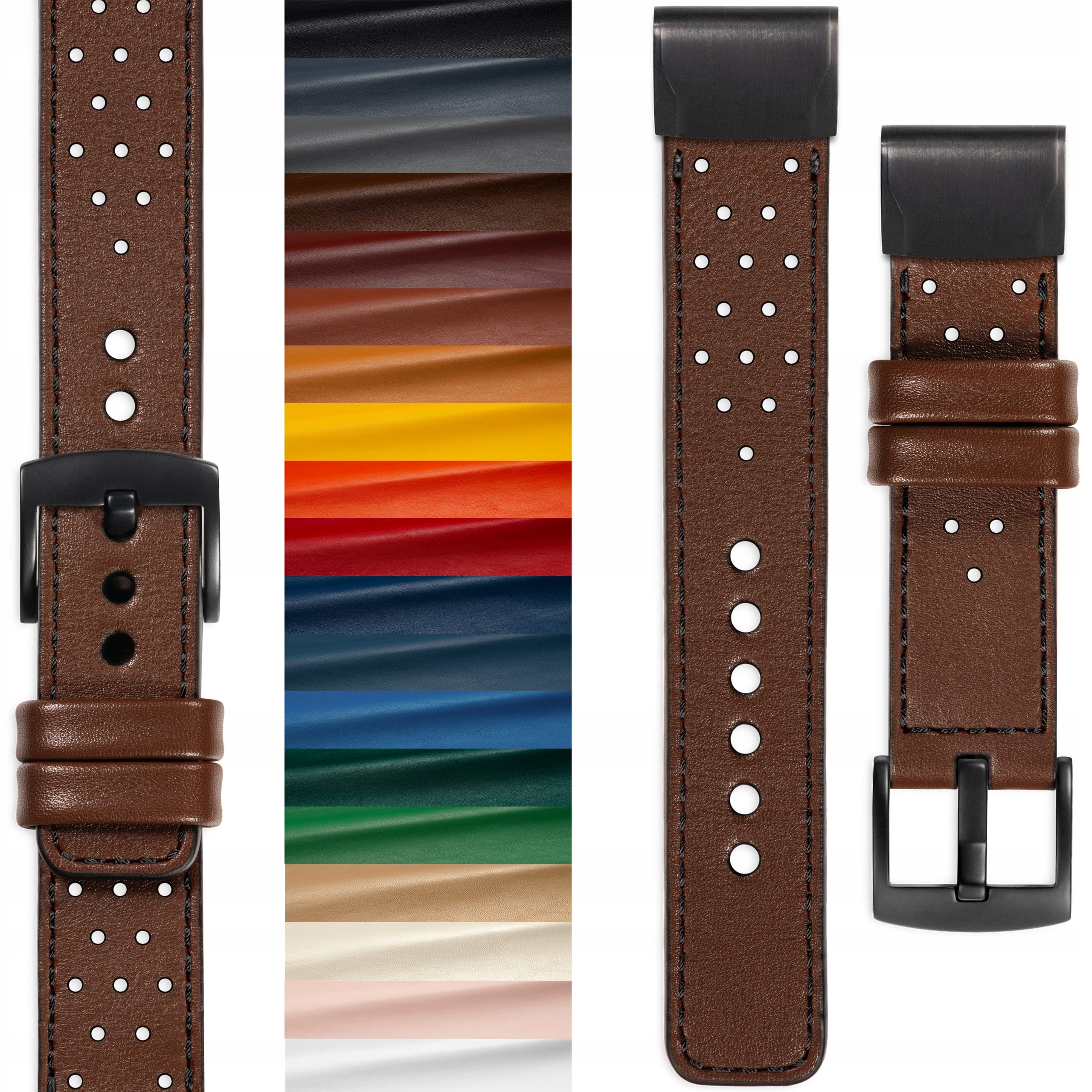 Kožený řemínek pro Garmin QuickFit 26 22 20 Fenix 8 7 6 5 Epix Polský Movear